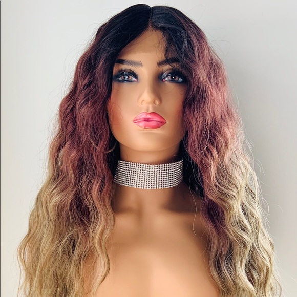 Gorgeous 28” Toffee Brown Premium Fiber Lace Front Wig - Picture 4 of 15